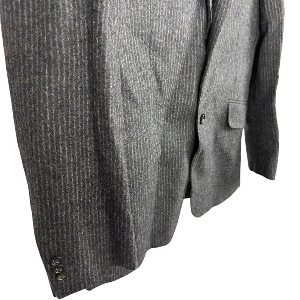Banana Republic 100% Wool Striped Navy Suit Jacket Blazer Double Vent sz 40S